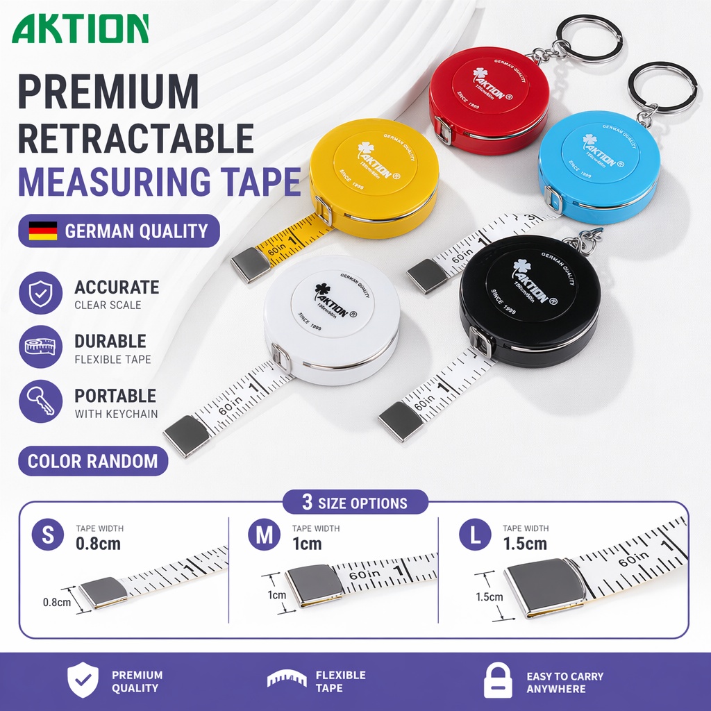 Tape Measure - Measuring Tape 1.5M 60Inch AKTION Retractable
