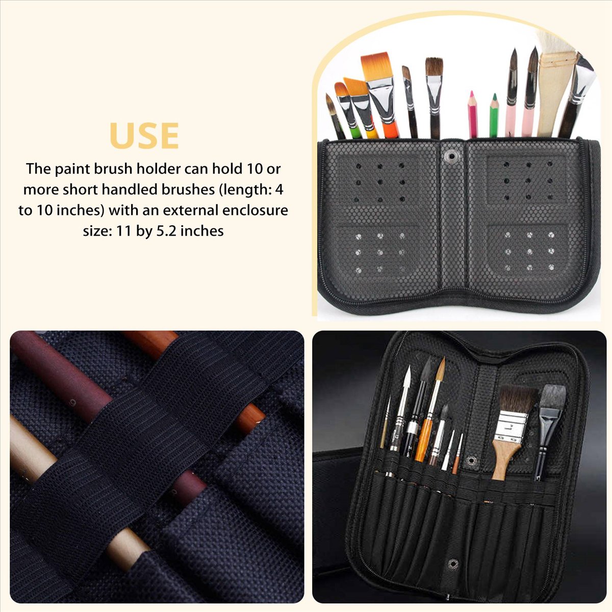 Paint Brush - (A02R] 38Cm Artist Paint Brush Holder