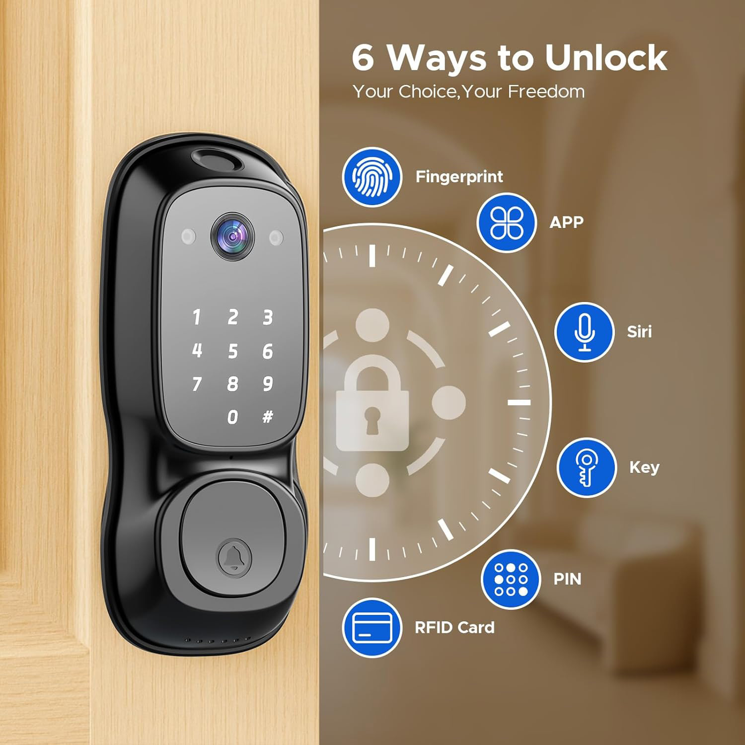 Tuya Wifi Smart Door Lock ‎Cam - đánh giá và giá Door Lock