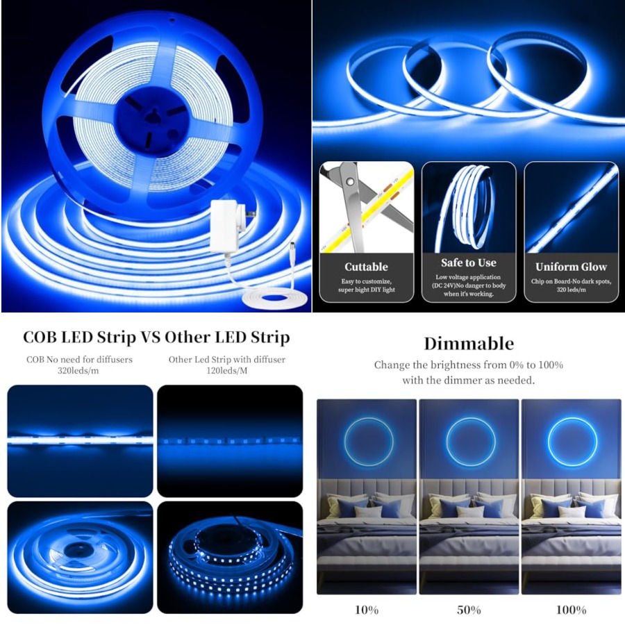 32.8ft/10M COB LED Light Strip - đánh giá và giá Led Strip Lights