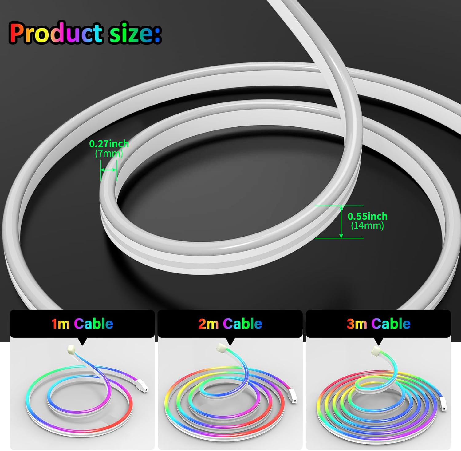 USB DC5V RGBIC Flexible Neon S - đánh giá và giá Led Strip Lights