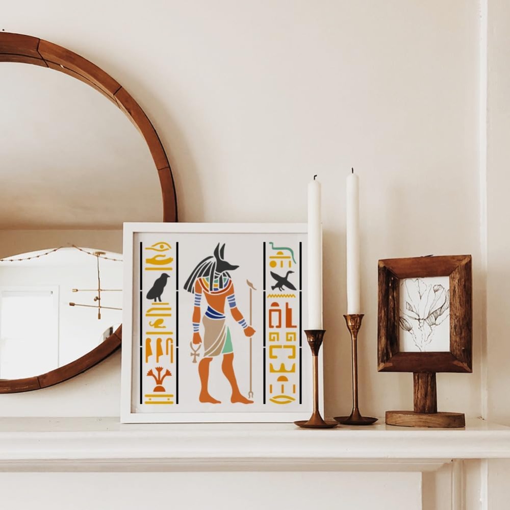 4 PCS Egyptian Symbols Stencil - đánh giá và giá Paint Brush