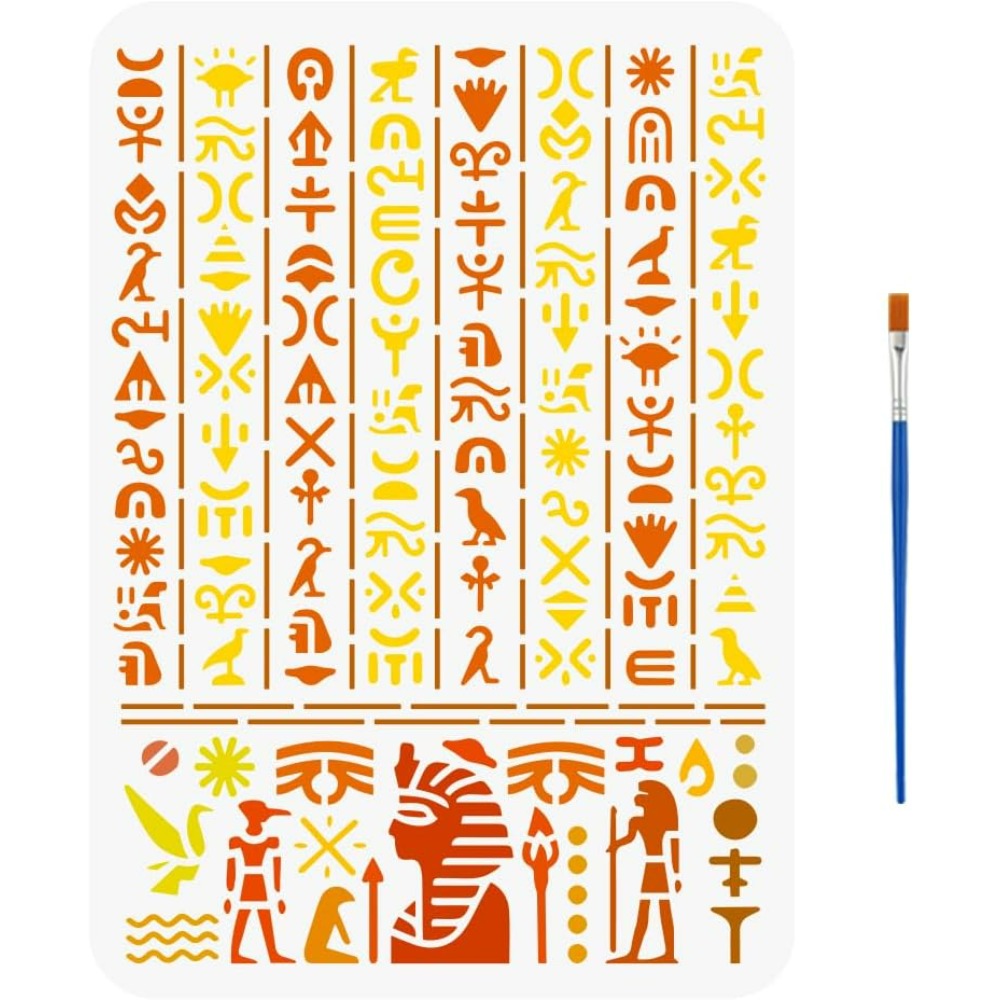 Ancient Egyptian Script Stenci - đánh giá và giá Paint Brush