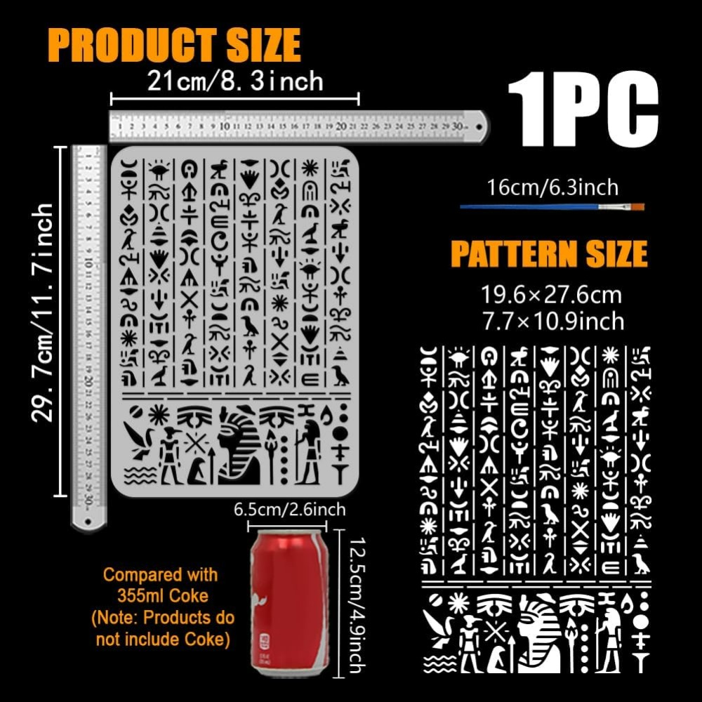 Ancient Egyptian Script Stenci - đánh giá và giá Paint Brush