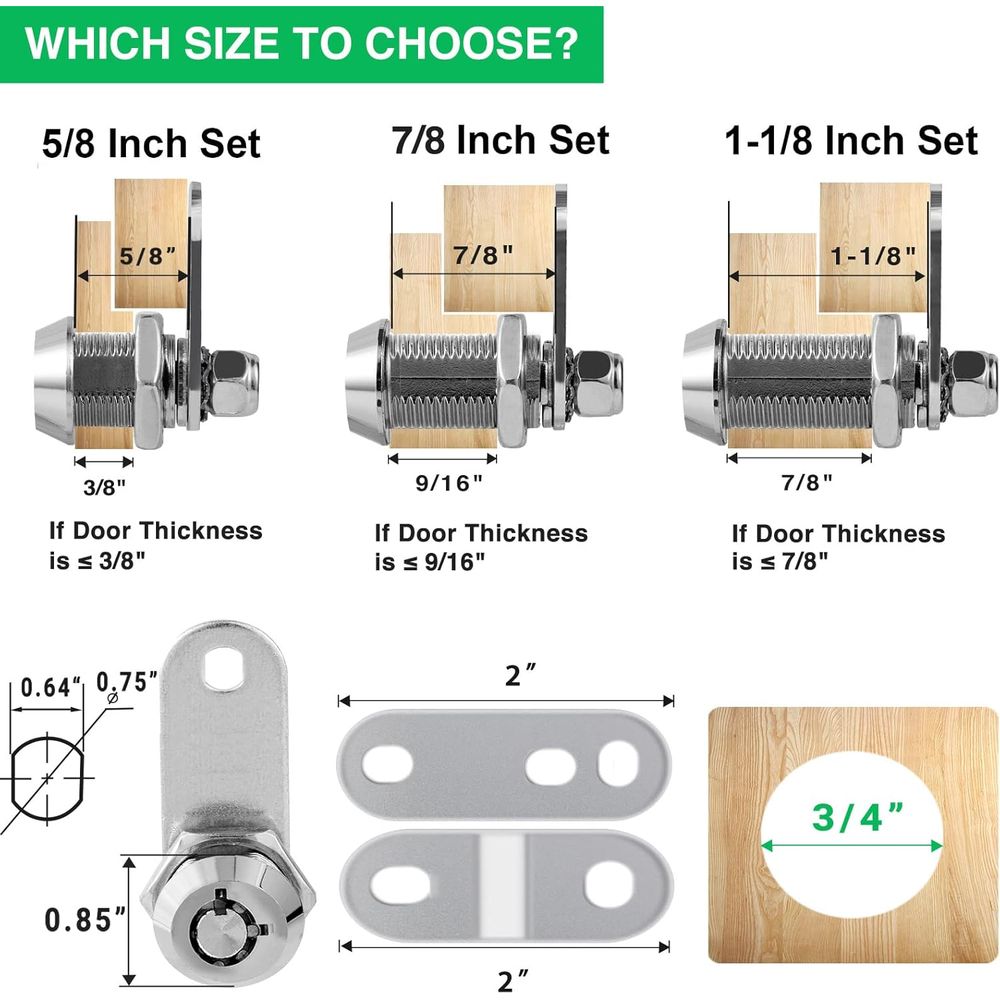 5 Pack Cabinet Lock with Keys, - đánh giá và giá Door Lock