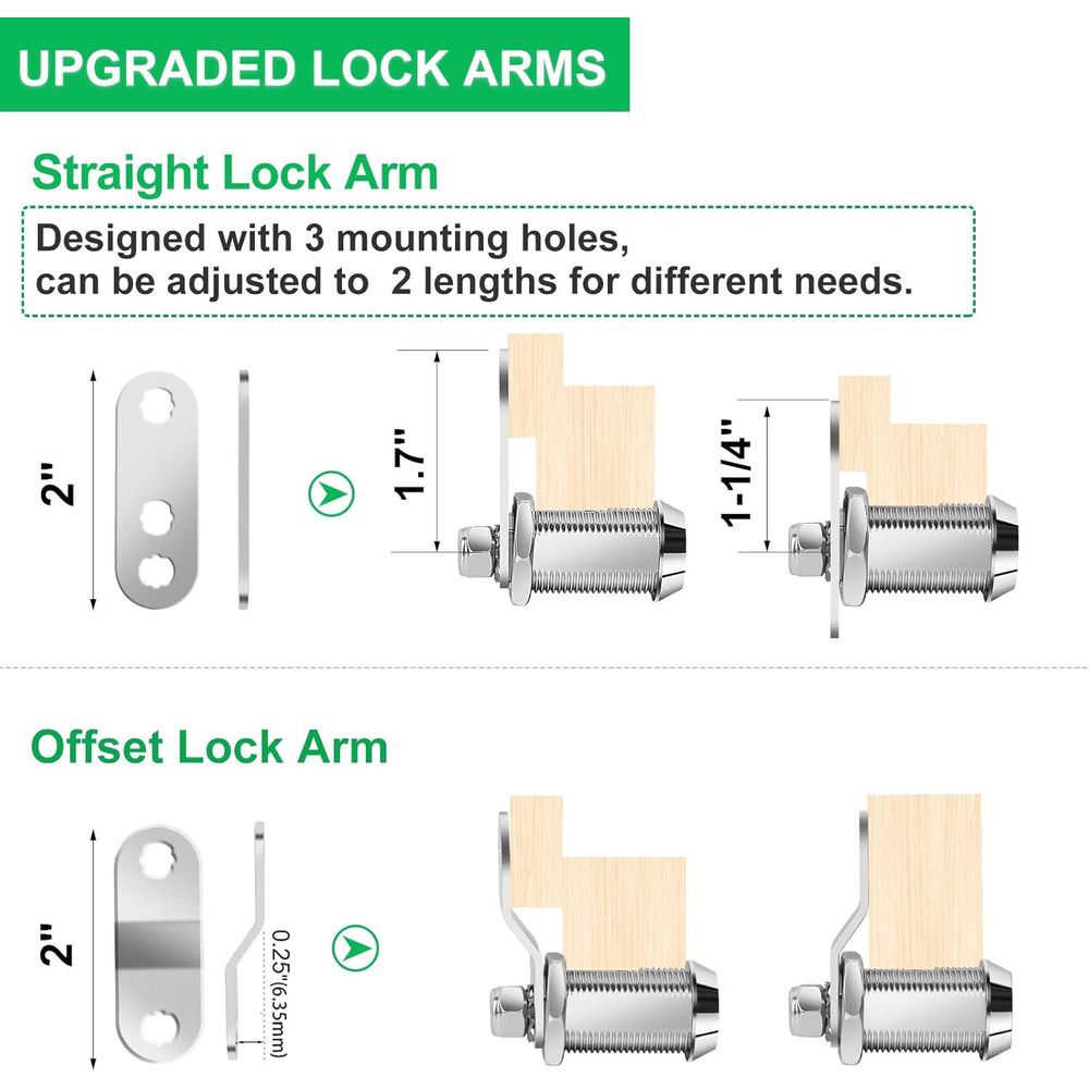 5 Pack Cabinet Lock with Keys, - đánh giá và giá Door Lock