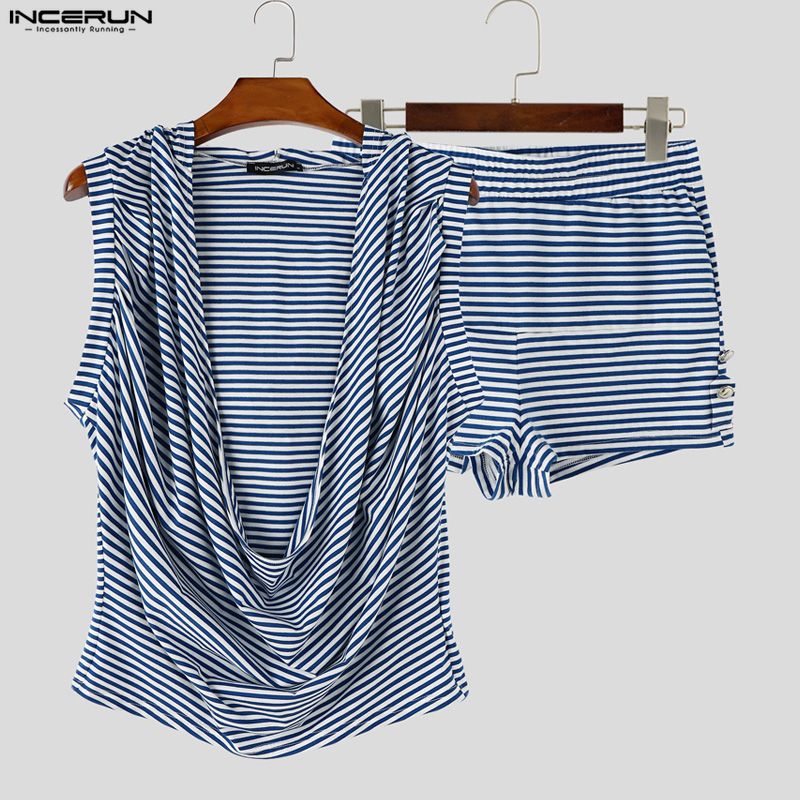 INCERUN Men Striped Sets Summe - đánh giá và giá Wallpaper