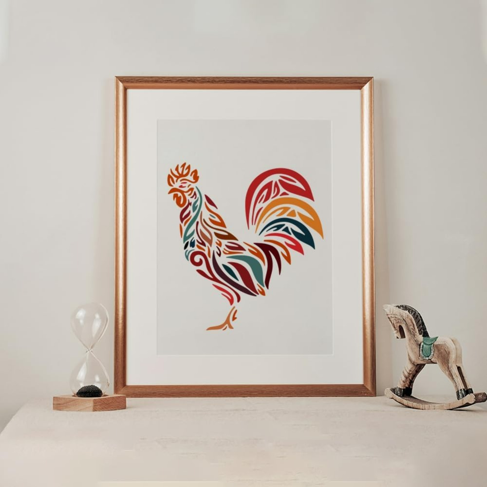 Chicken Stencil 11.8×11.8inch  - đánh giá và giá Paint Brush