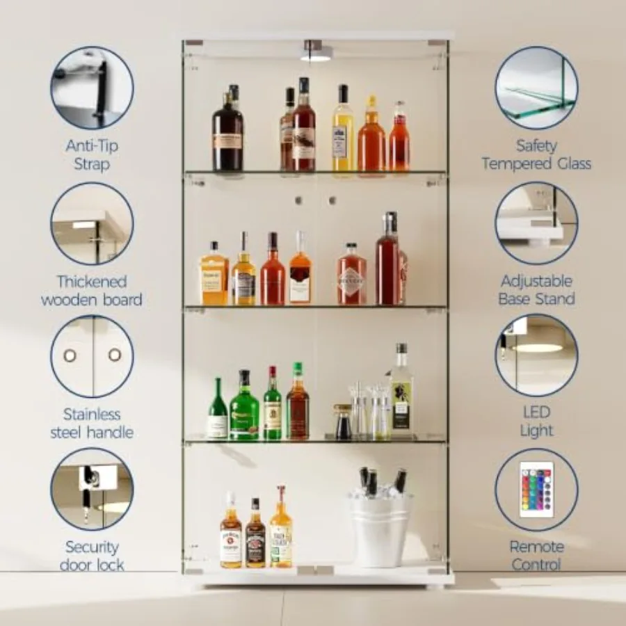 Tempered Glass Display Cabinet - đánh giá và giá Door Lock