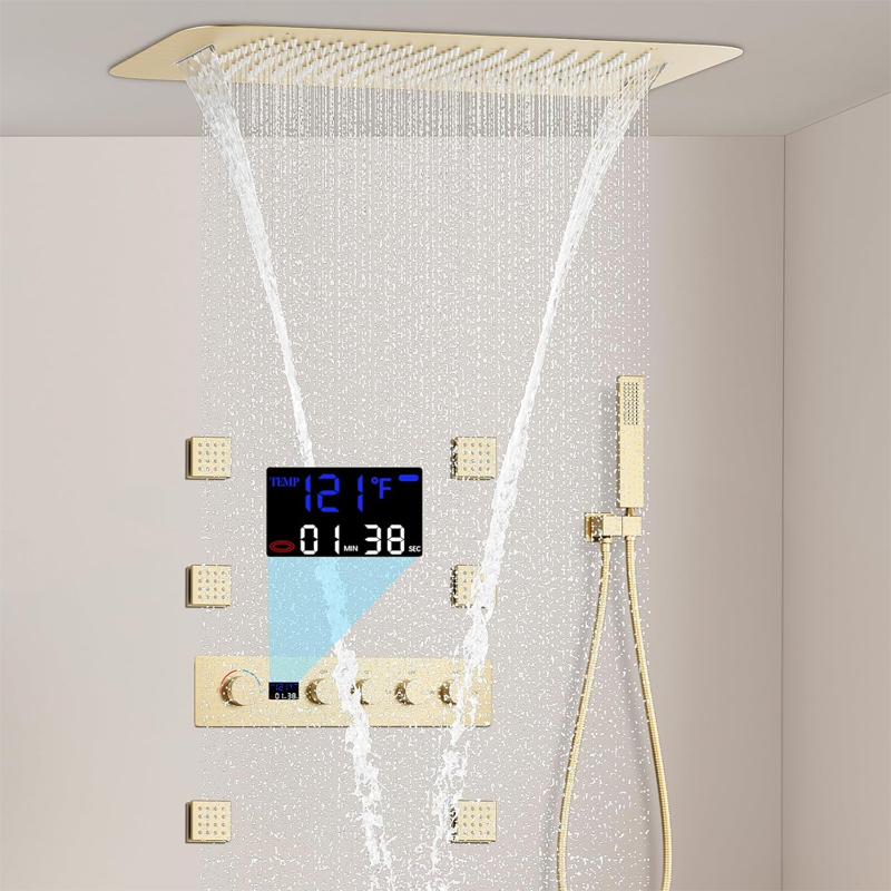 Brass Brushed Gold Digital Dis - đánh giá và giá Faucet