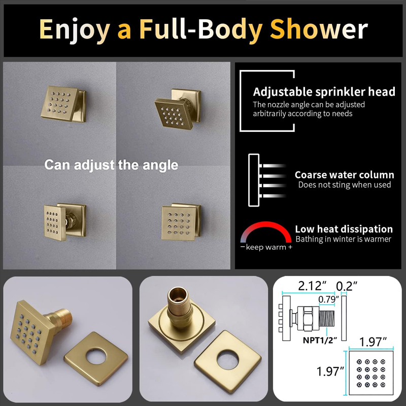 Brass Brushed Gold Digital Dis - đánh giá và giá Faucet